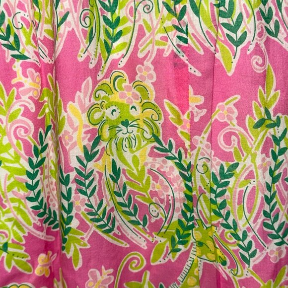 Vintage Lilly Pulitzer Shift Boho Crochet Edging Midi Dress 12 Ruffle Vacation - Picture 9 of 10